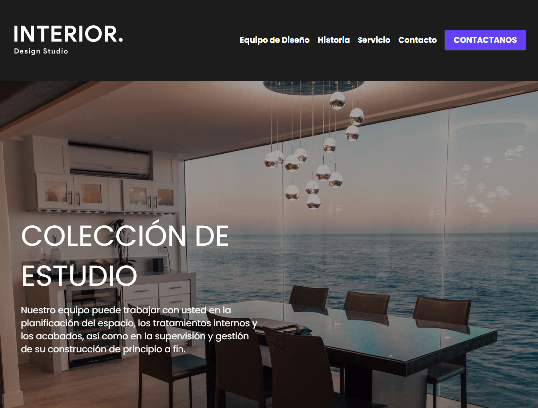 Innenvorlage von Strikingly