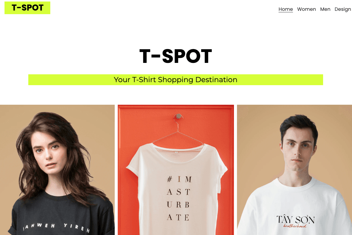 Plantilla de punto T de Strikingly