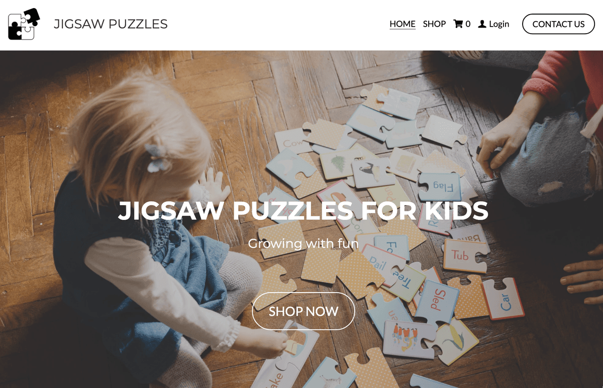 Szablon układanki od Strikingly