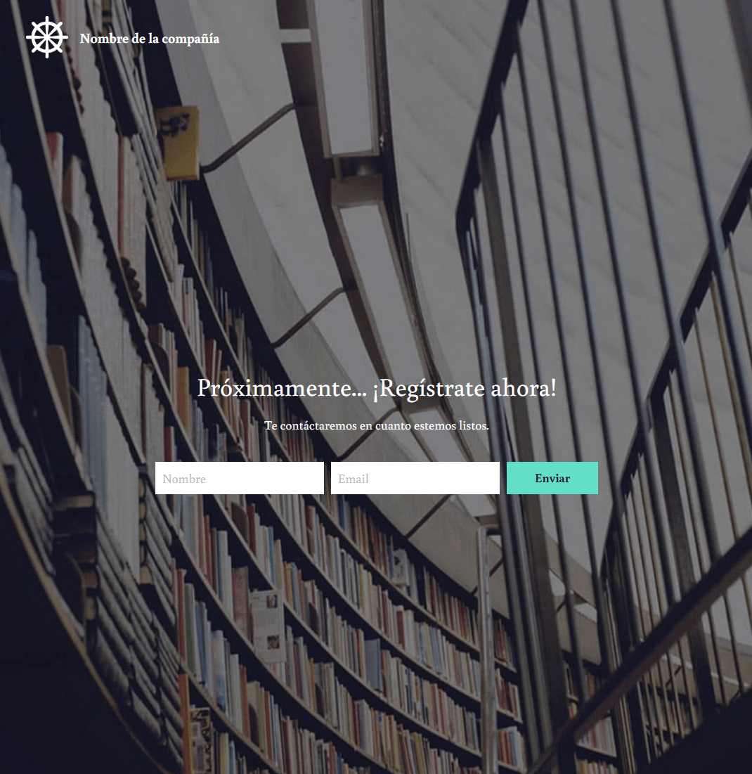 Plantilla de portada sencilla de Strikingly