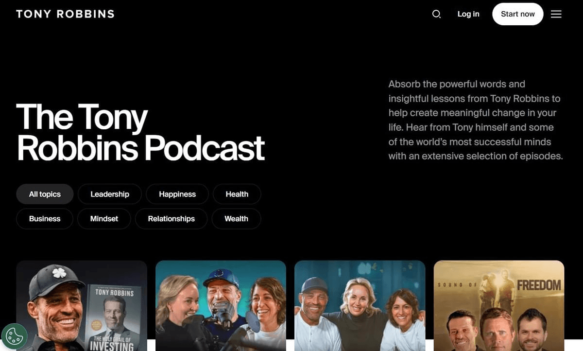 Imagen tomada del podcast de Tony Robbins