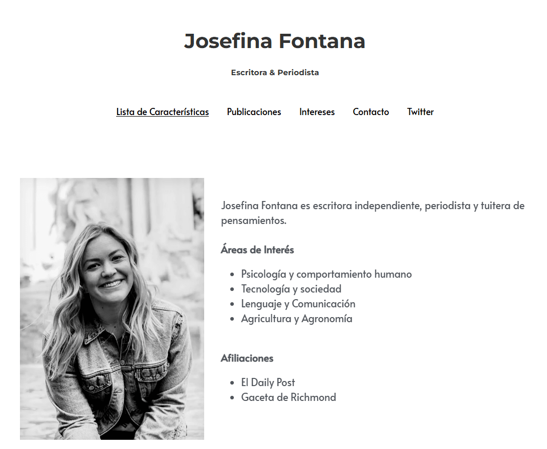 Plantilla personal sencilla