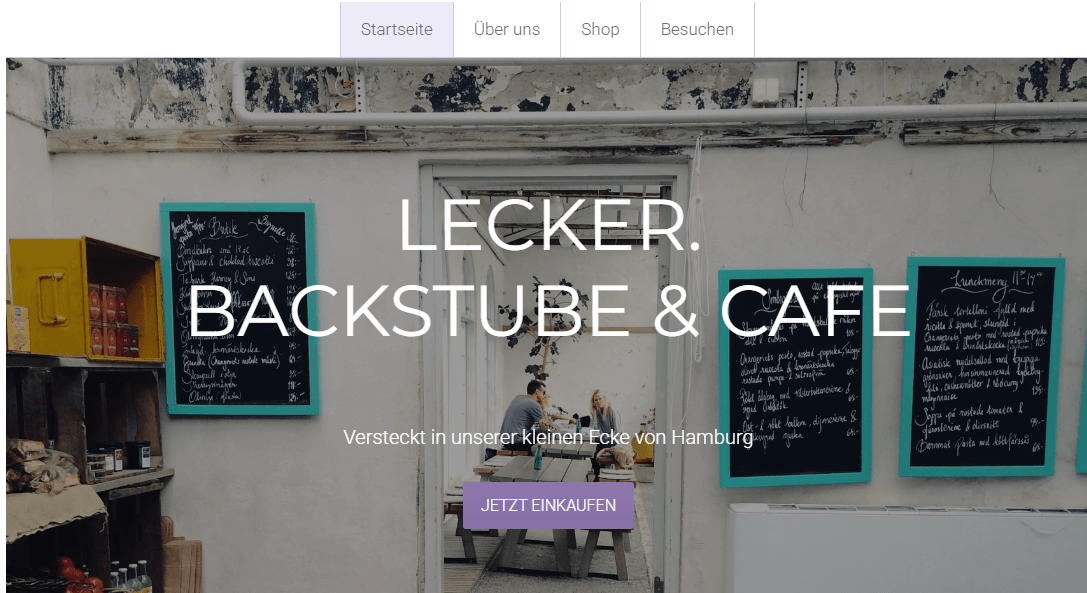 Minimalistische Shop-Vorlage von Strikingly