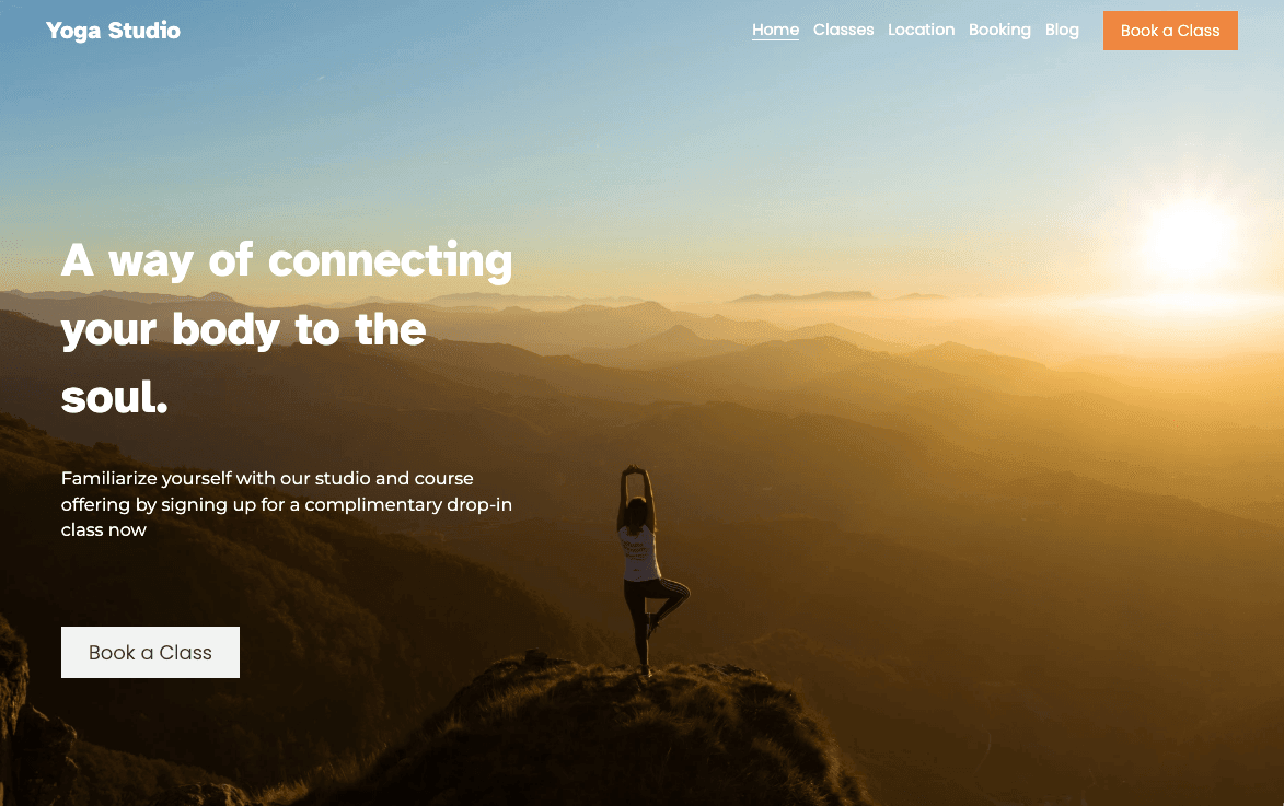Yoga-Vorlage von Strikingly
