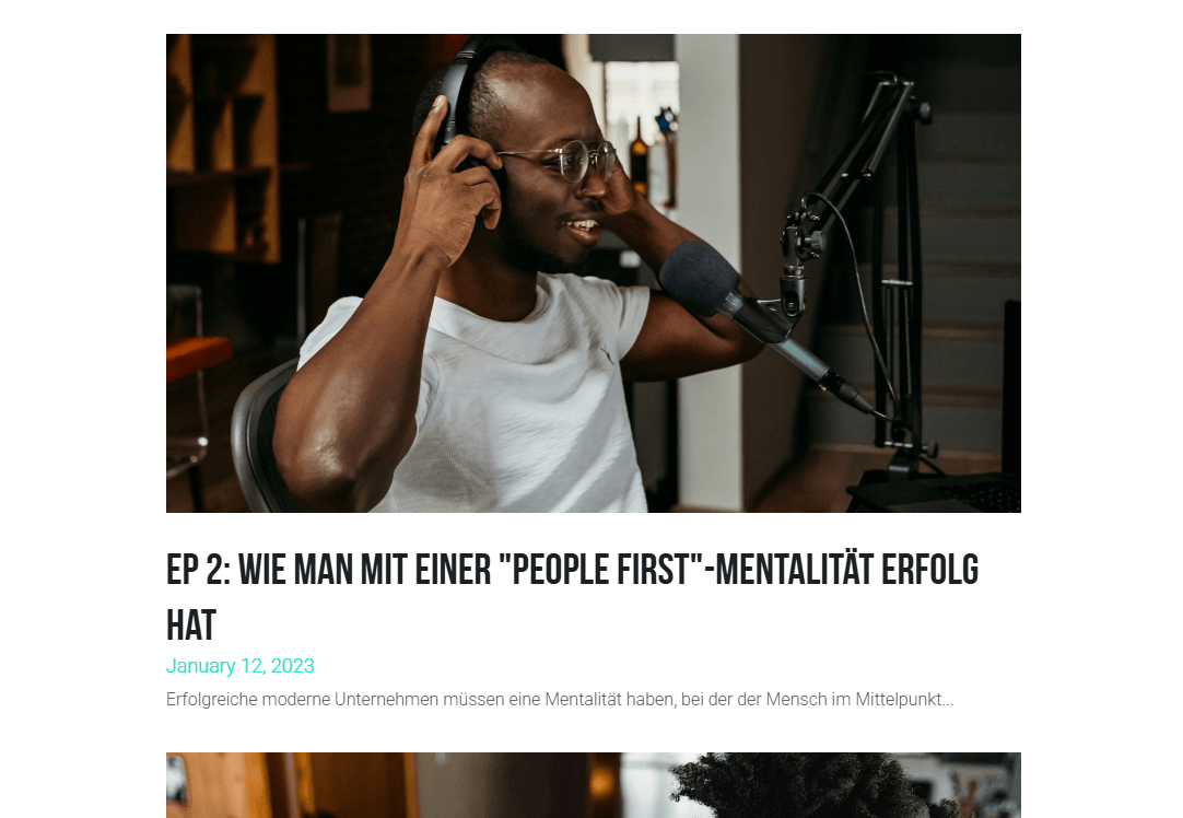 Podcast-Vorlage von Strikingly