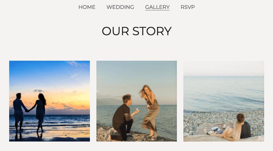 Jasmine & Karl Hochzeitsvorlage von Strikingly