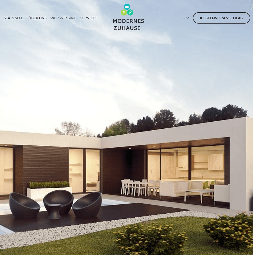 Moderne Hausvorlage von Strikingly