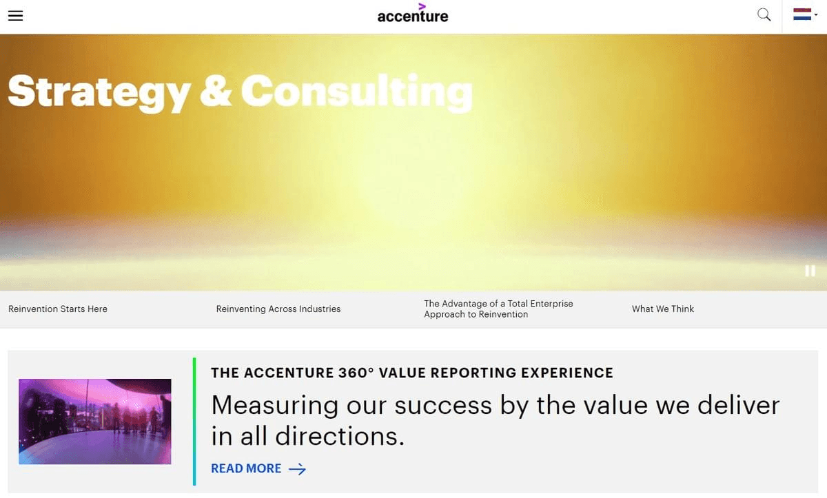 Sitio web de Accenture Consulting