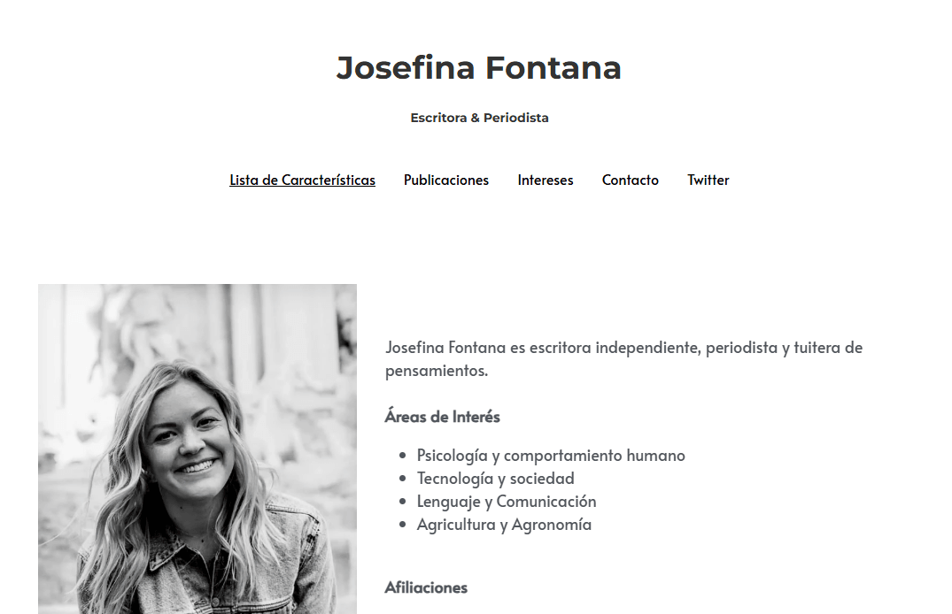 Plantilla personal sencilla