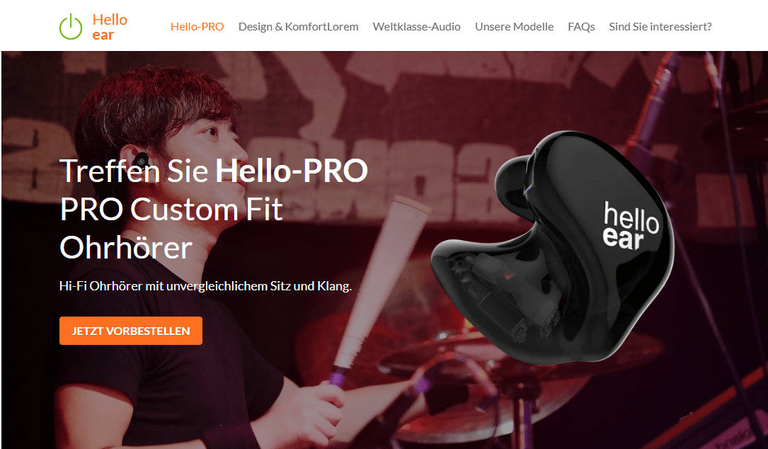 Hallo X Vorlage von Strikingly