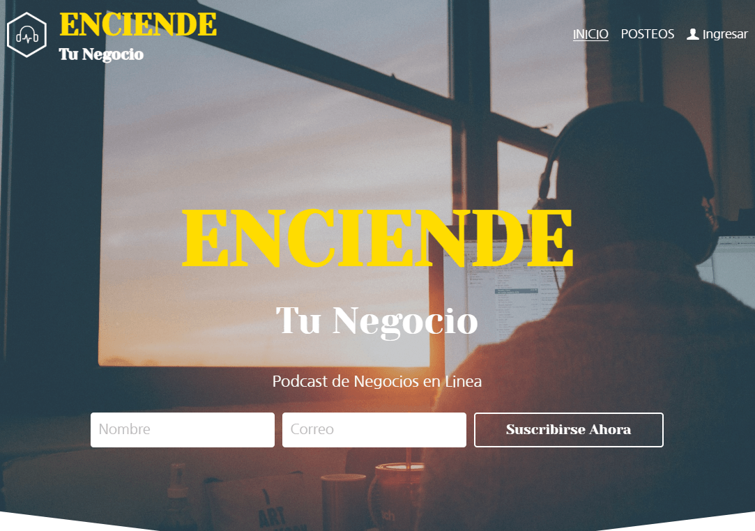 Plantilla "Ignite Your Business" de Strikingly