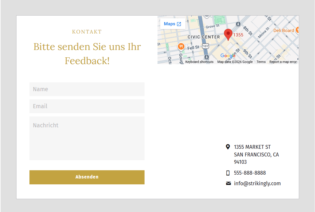 Dolce-Vorlage von Strikingly