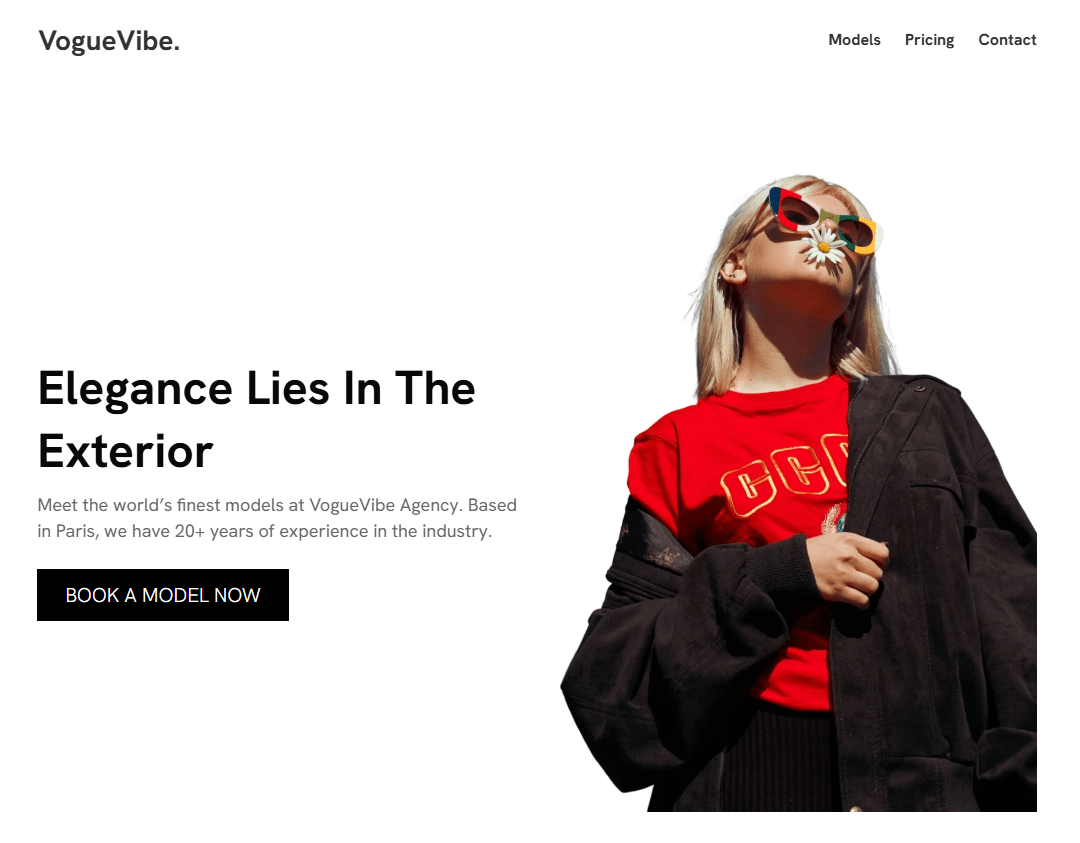 VogueVibe-Vorlage von Strikingly