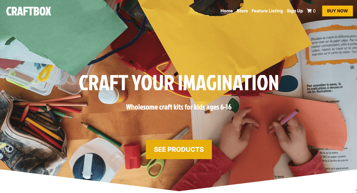 CraftBox-mall från Strikingly