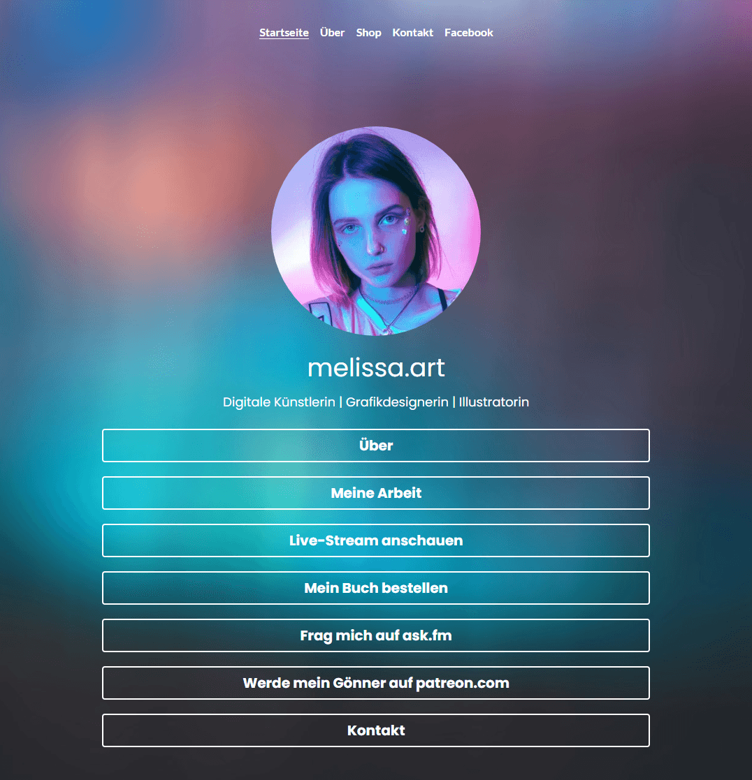 Melissa.Art-Vorlage von Strikingly