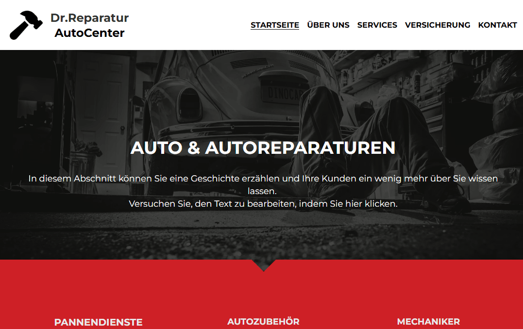 Mechanikvorlage von Strikingly