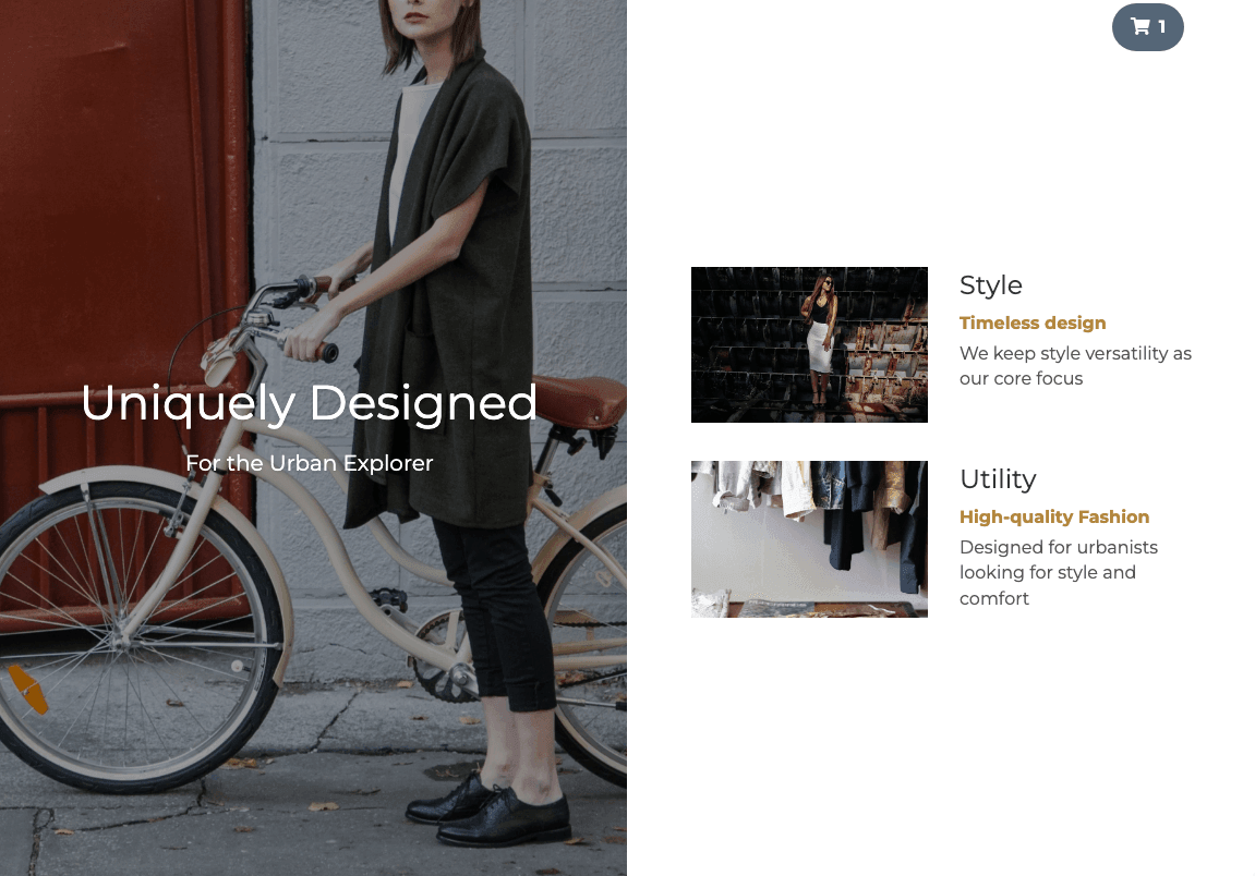 Perspective Store Template von Strikingly