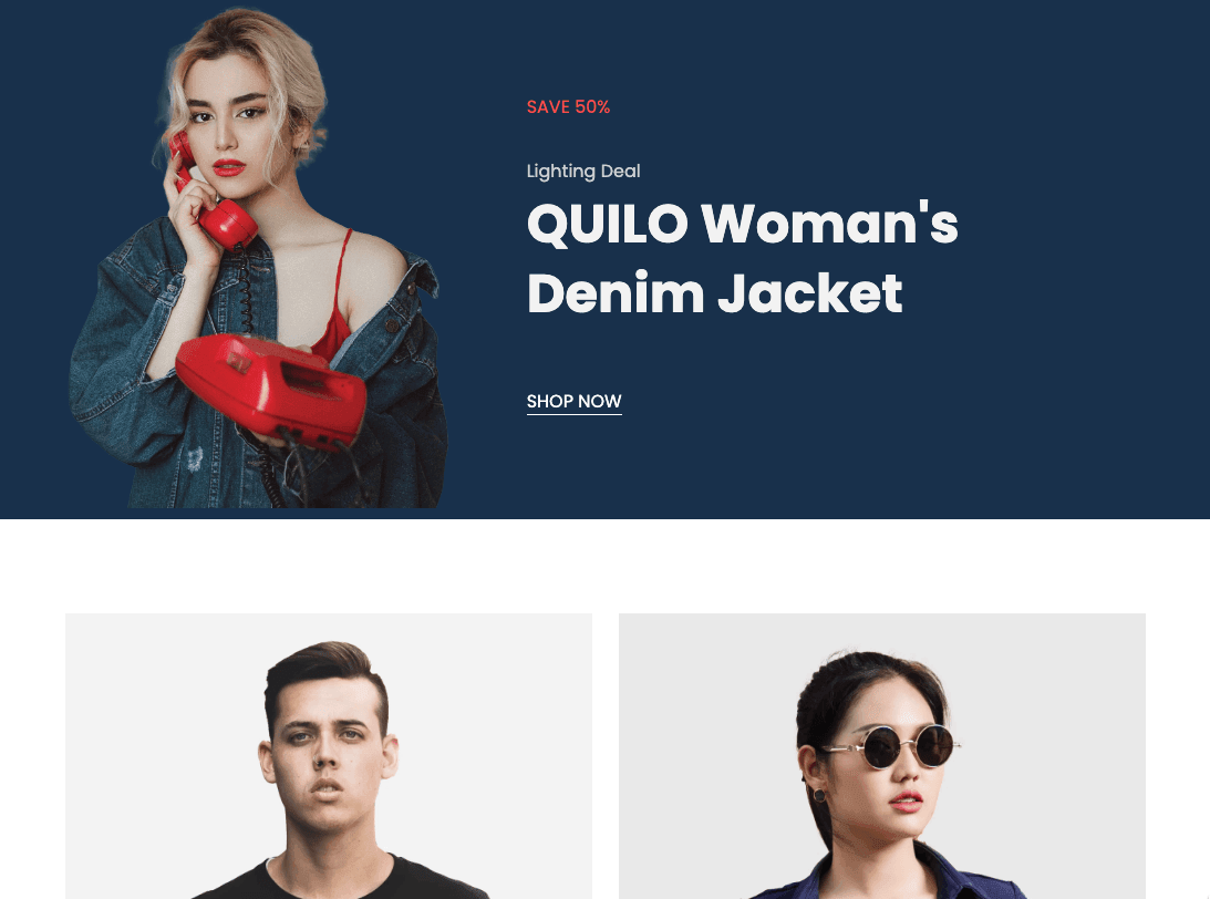 Szablon Quilo od Strikingly