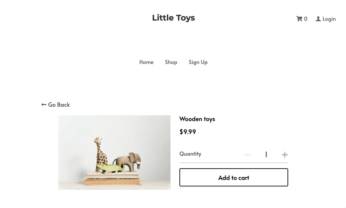 Plantilla de tienda online de juguetes pequeños de Strikingly