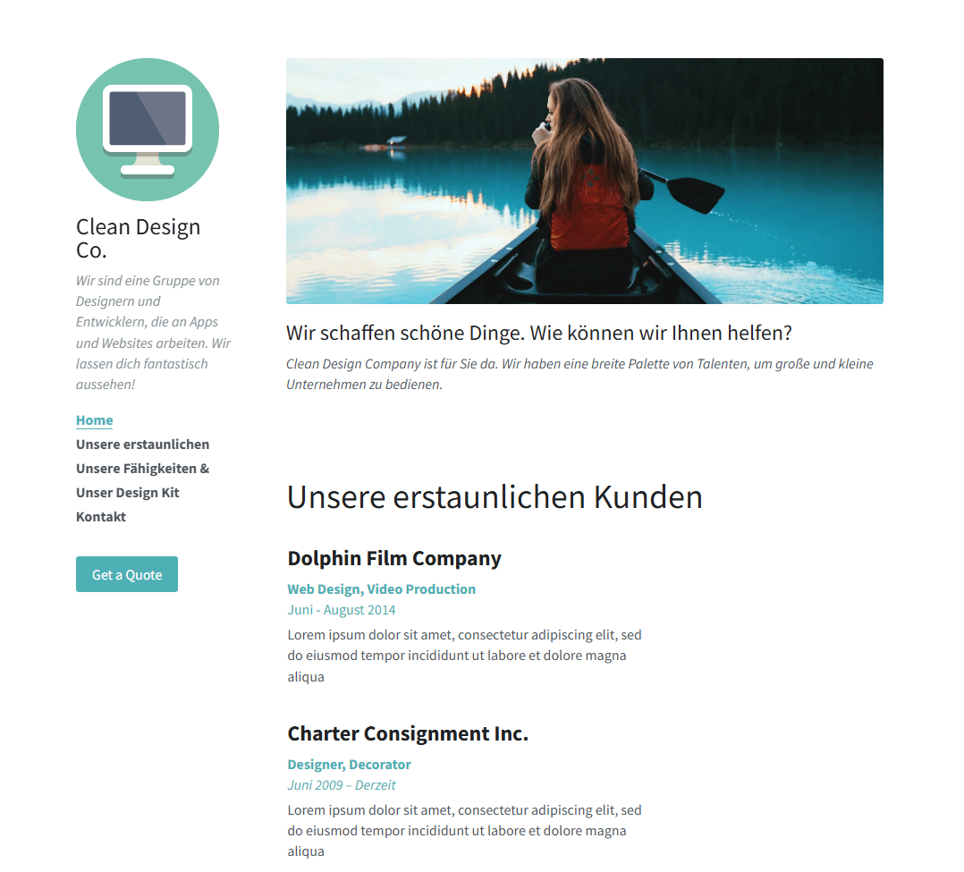 Saubere Blogvorlage von Strikingly