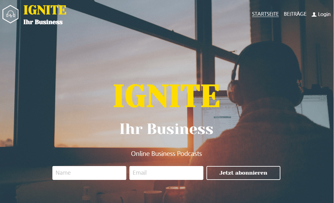 Vorlage „Entzünde dein Unternehmen“ von Strikingly