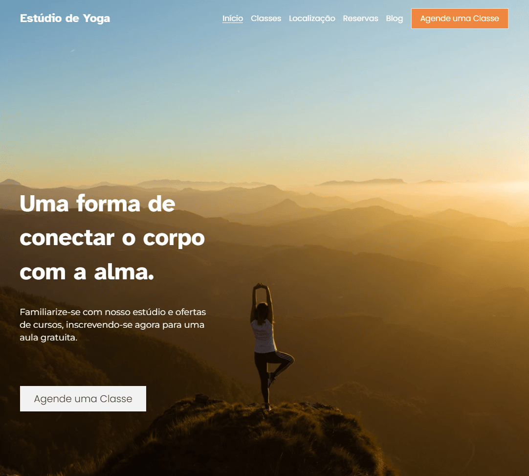 Modelo de ioga da Strikingly
