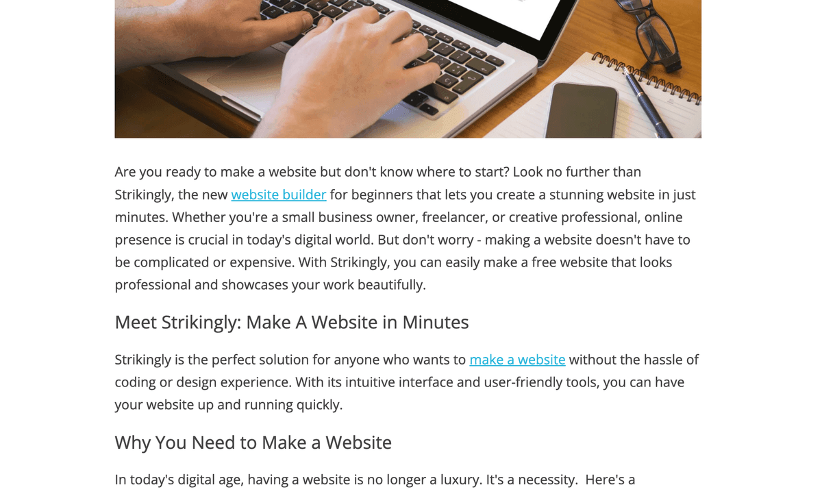 Zdjęcie pochodzi ze strony Strikingly