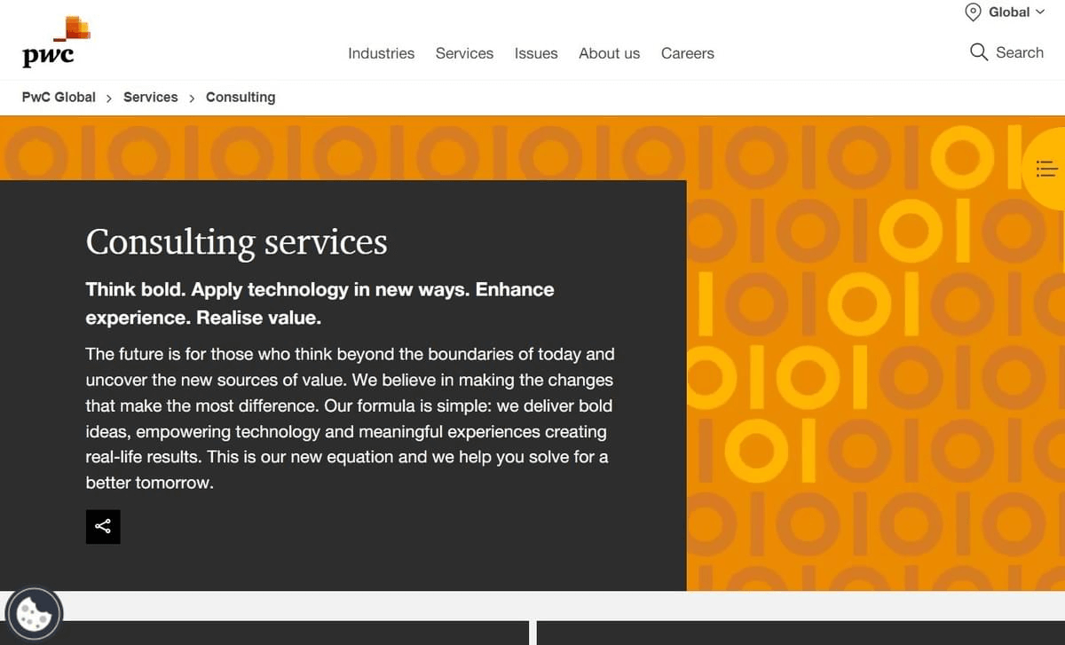 Sitio web de PricewaterhouseCoopers Consulting