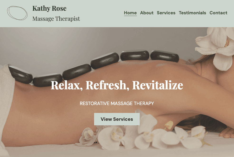 Szablon masażysty od Strikingly