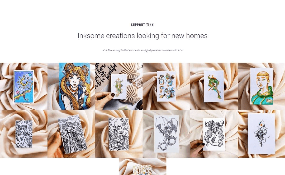 portafolio de arte diminuto y entintado