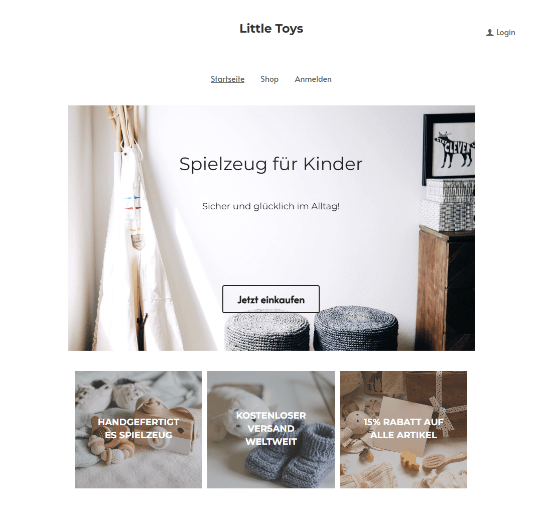 Vorlage für kleine Spielzeuge von Strikingly