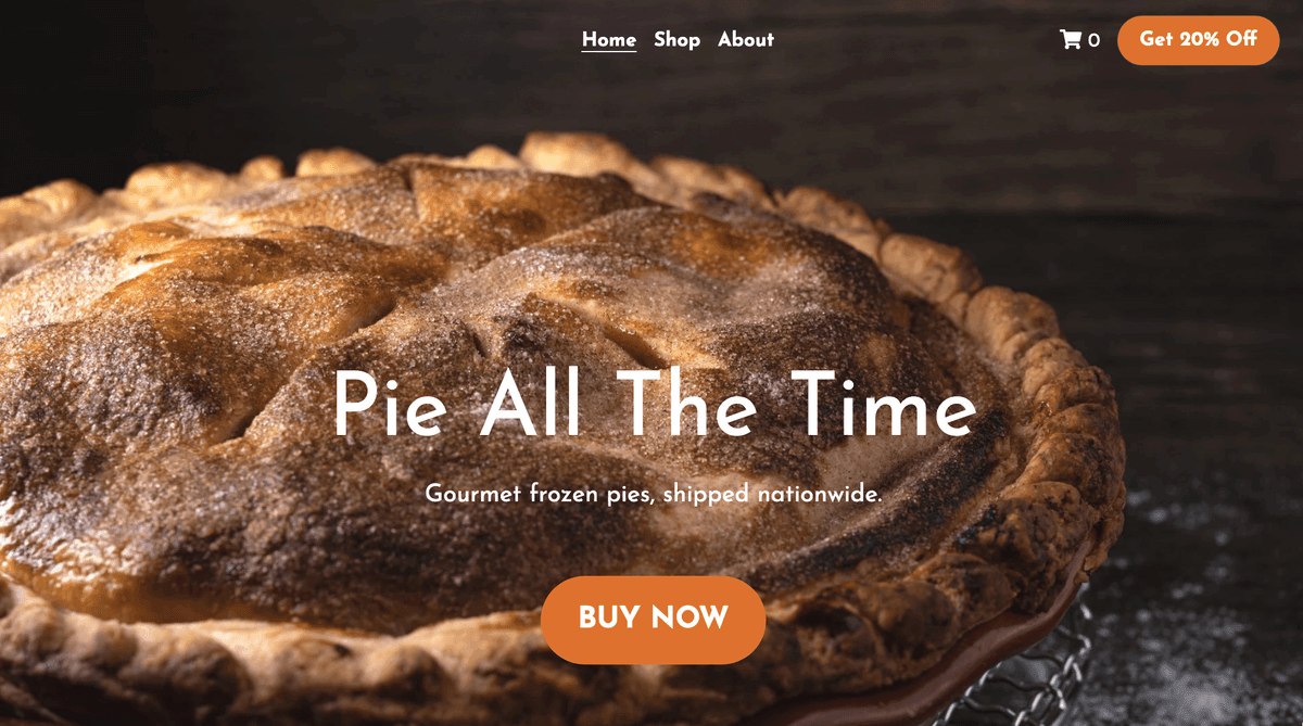 Szablon Pie All the Time od Strikingly