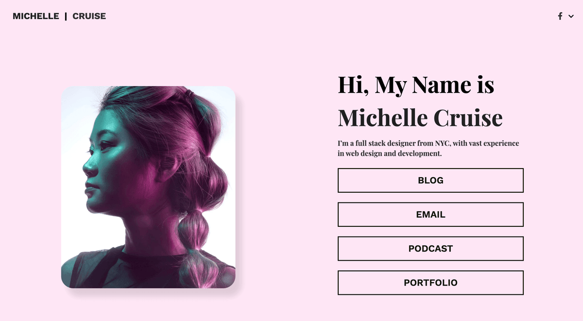 Michelle Cruiste Vorlage von Strikingly