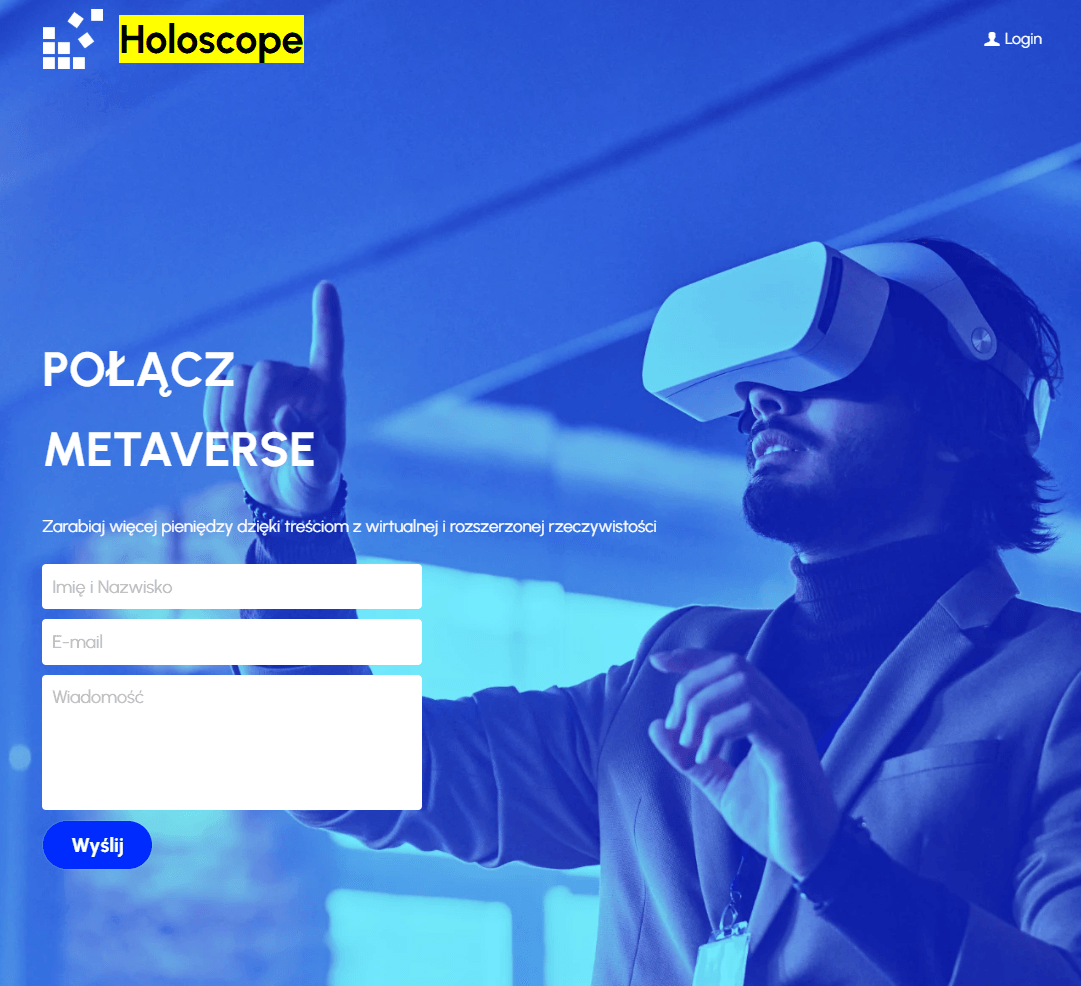 Szablon holoskopu od Strikingly