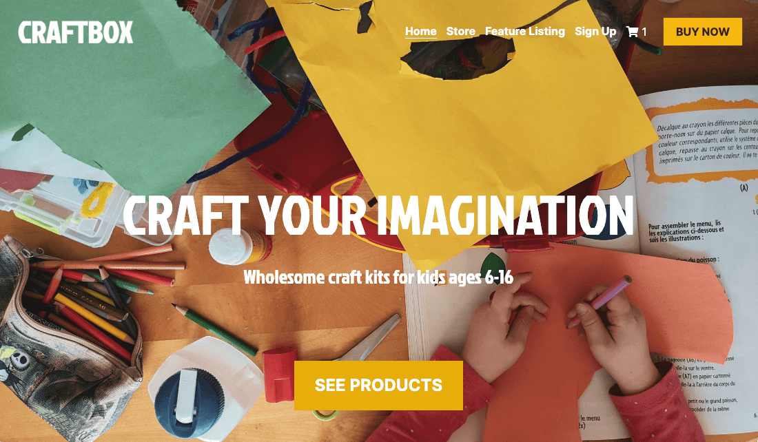 CraftBox-mall från Strikingly