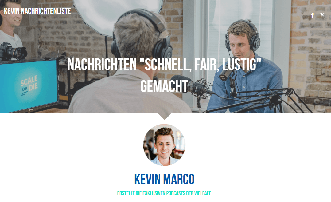 Podcast-Vorlage von Strikingly