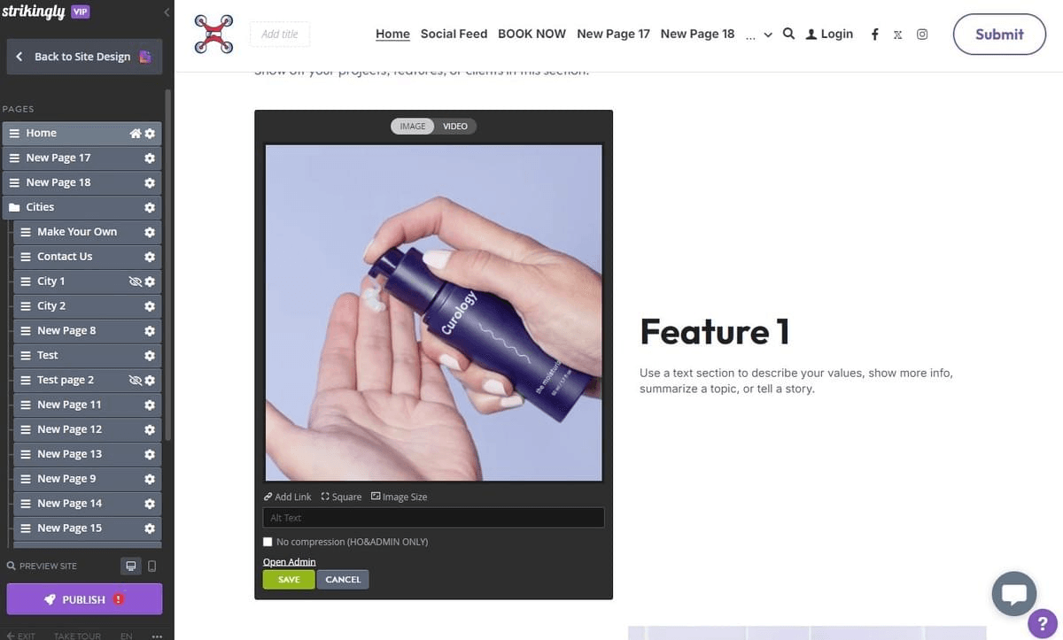 Editor de sitios web sorprendente