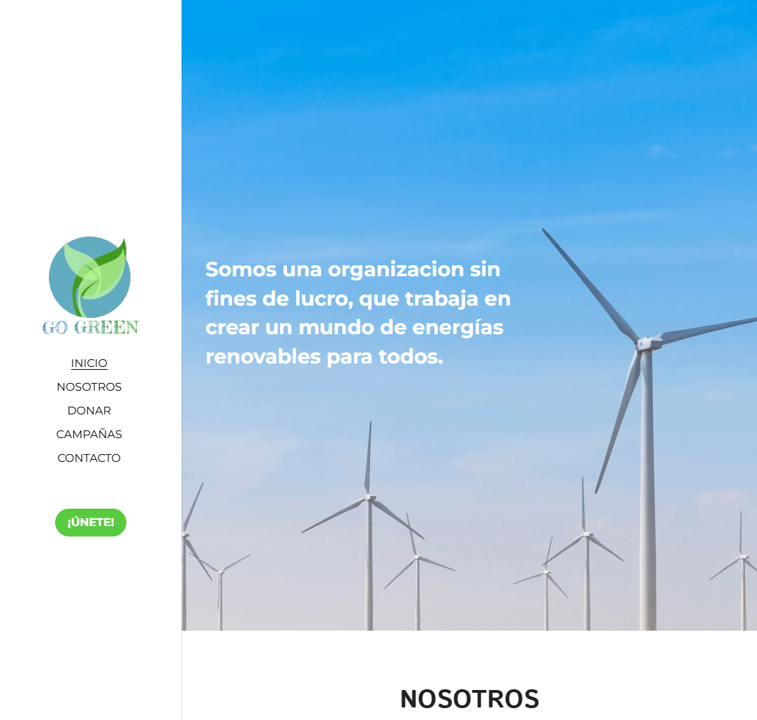 Plantilla Go Green de Strikingly