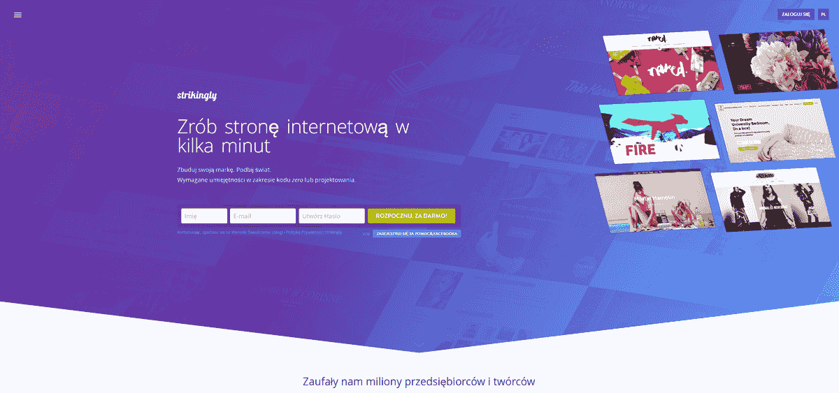 Uderzająca strona docelowa