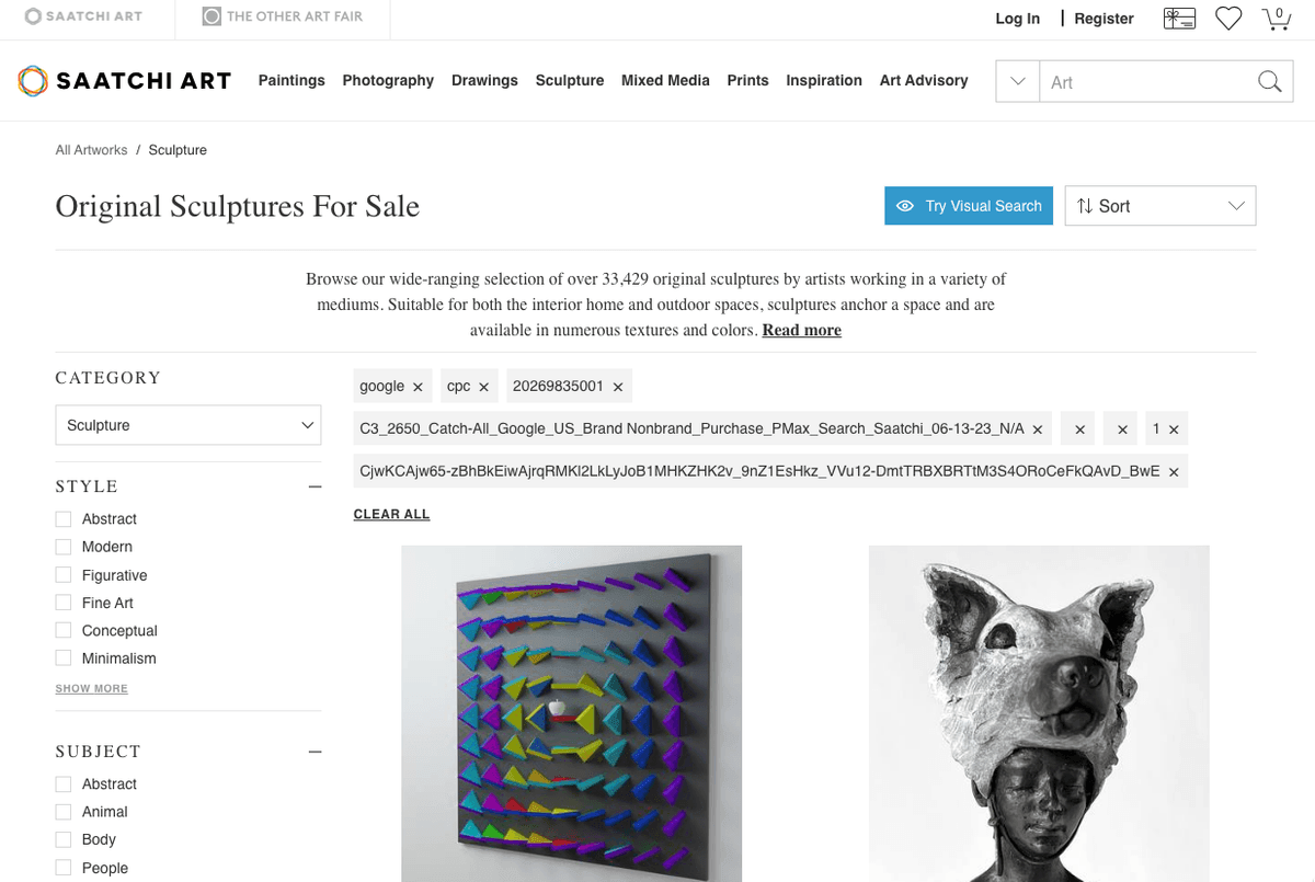 Saatchi Art Webbplatsgalleri