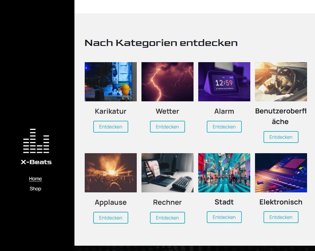 X-Beats Musik-Website-Vorlage von Strikingly