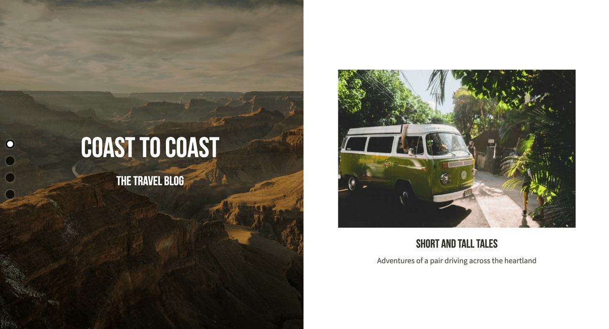 Perspective Blog Template von Strikingly