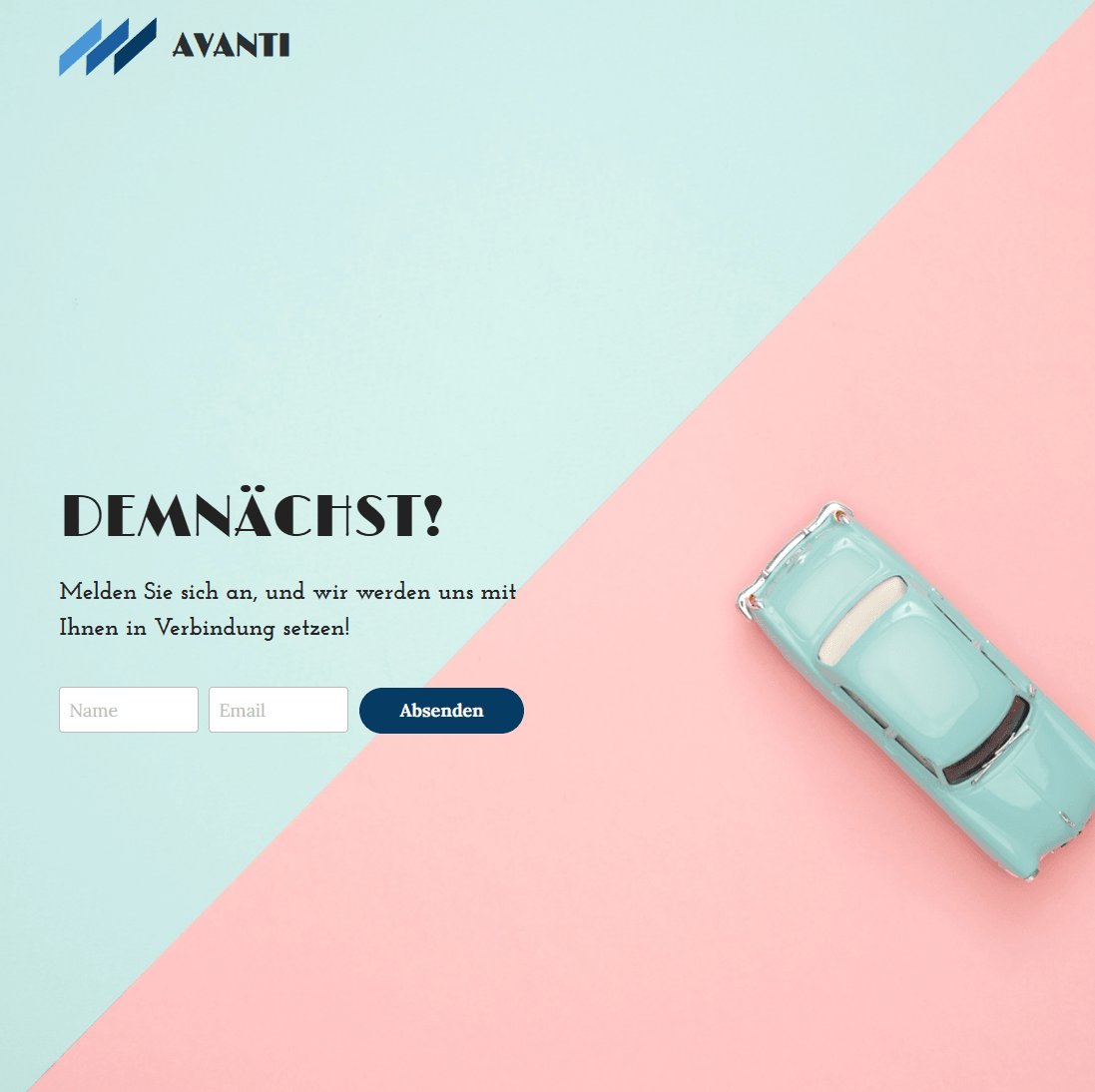 Avanti-Vorlage von Strikingly