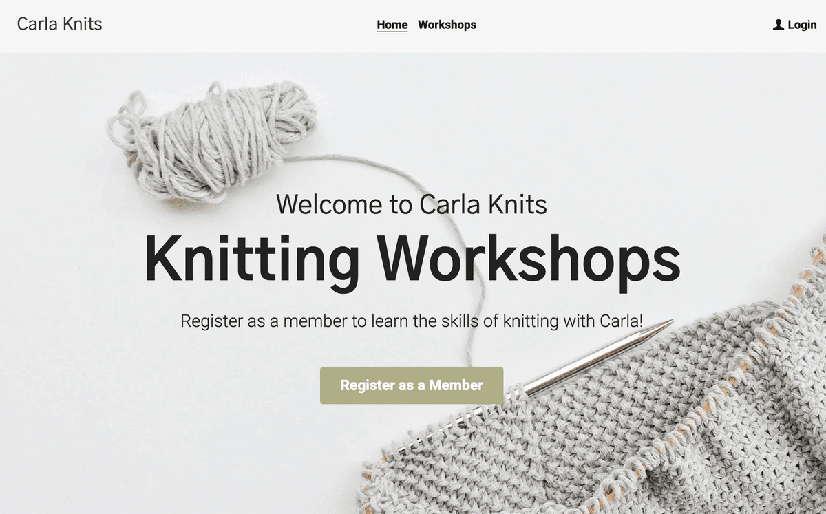 Szablon Carla Knits od Strikingly