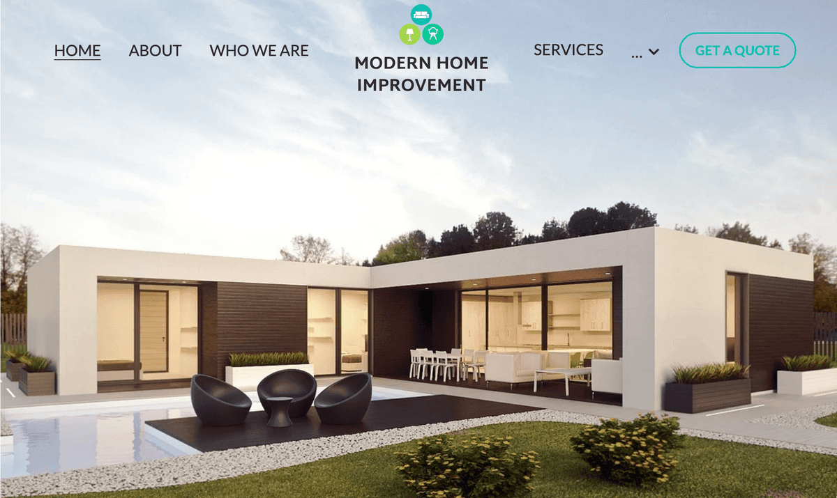 Nowoczesny szablon domu od Strikingly