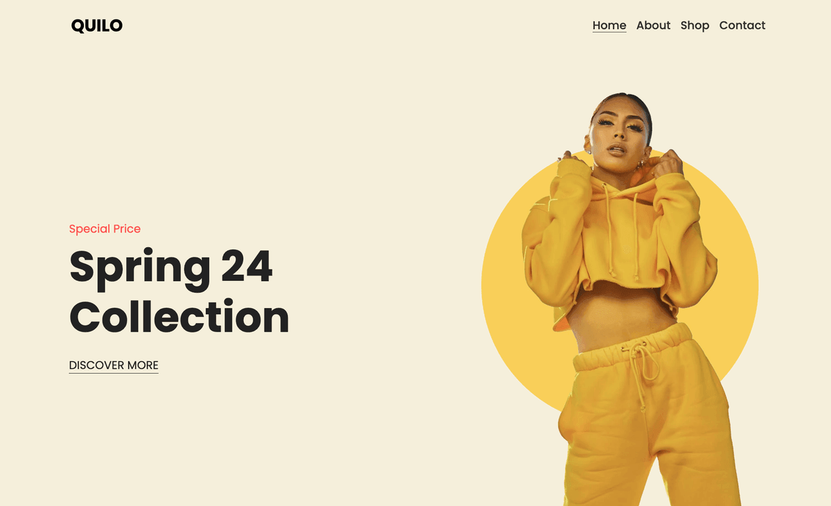 Plantilla Quilo de Strikingly