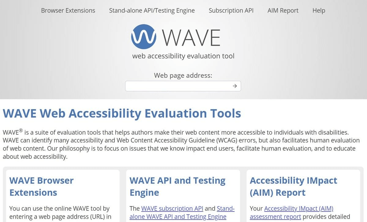 Herramientas de evaluación de accesibilidad web Wave