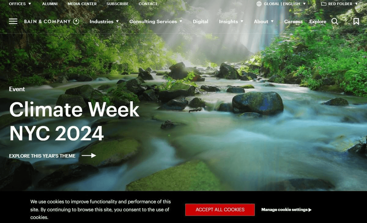 Sitio web de Bain & Company Consulting