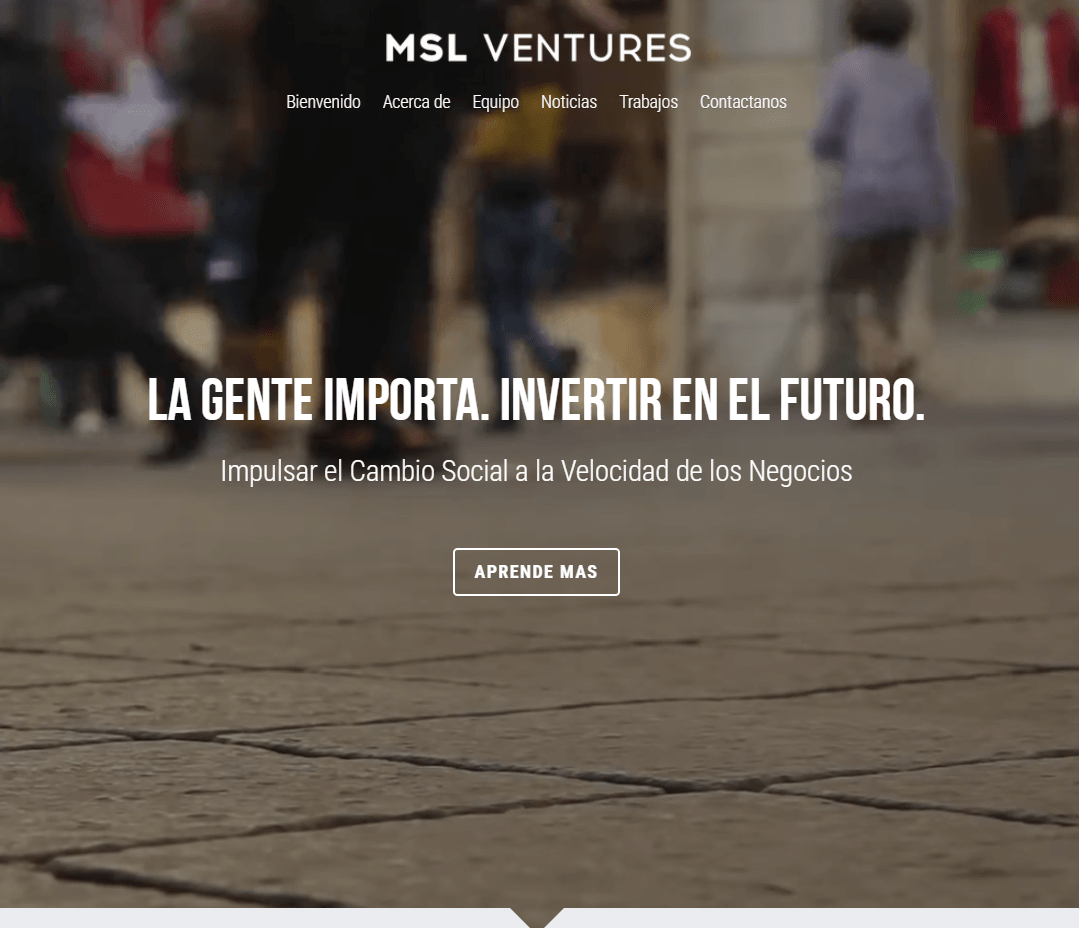 Plantilla de emprendimientos de Strikingly