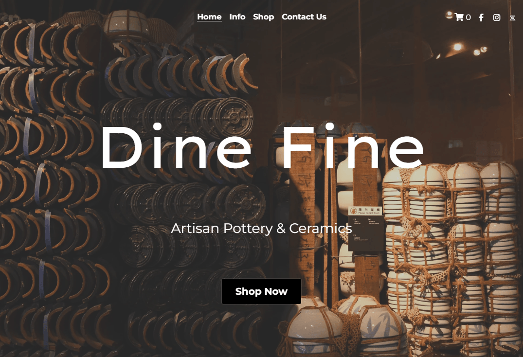 Plantilla para cenar bien de Strikingly